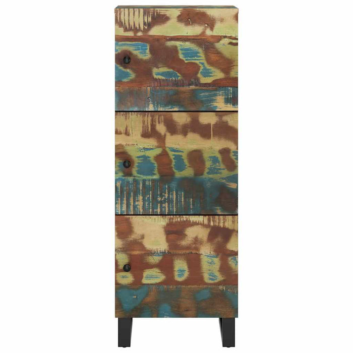Dulap înalt cu 3 uși, 40x33x110 cm, lemn masiv recuperat & fier WALTI