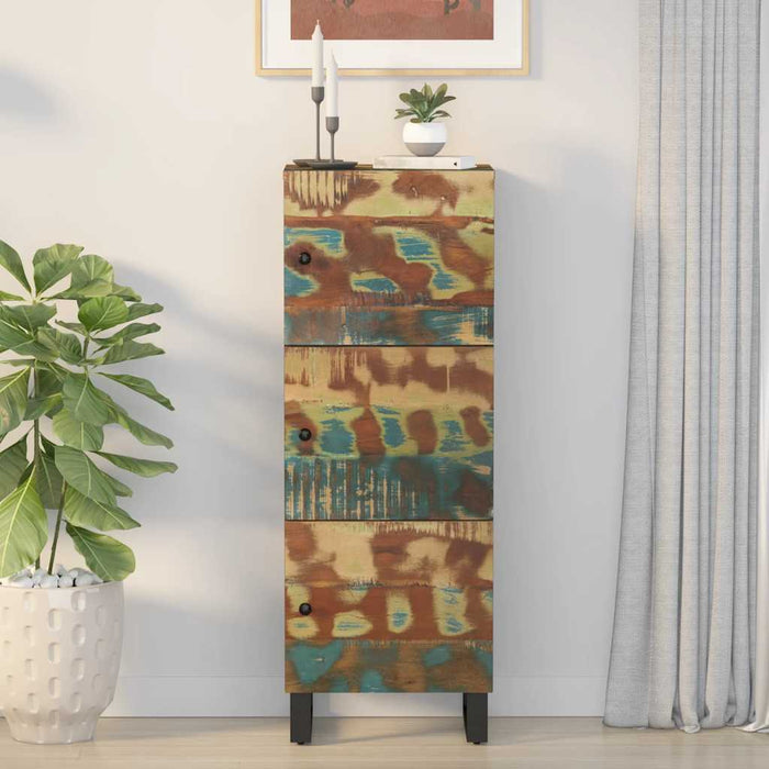 Dulap înalt cu 3 uși, 40x33x110 cm, lemn masiv recuperat & fier WALTI