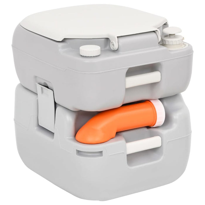 Toaletă portabilă de camping, gri și alb, 22+12 L, HDPE - WALTI WALTI