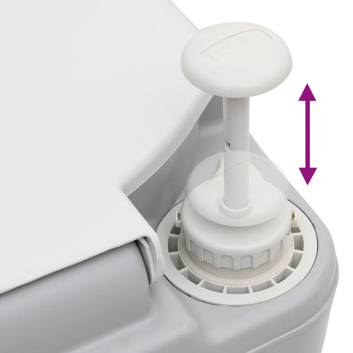 Toaletă portabilă de camping, gri și alb, 22+12 L, HDPE - WALTI WALTI