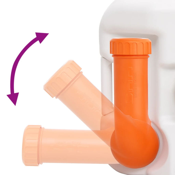 Toaletă de camping integrată, alb, 24+17 L HDPE și oțel - WALTI WALTI