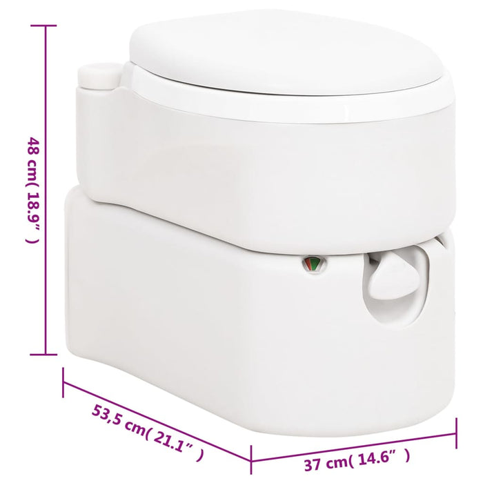 Toaletă de camping integrată, alb, 24+17 L HDPE și PP - WALTI WALTI
