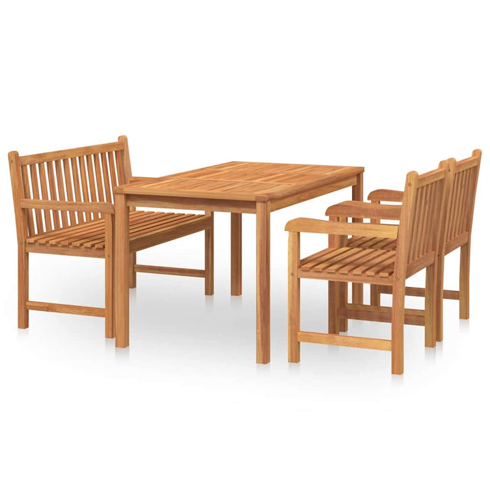 Set mobilier pentru grădină, 4 piese, lemn masiv de tec - WALTI WALTI