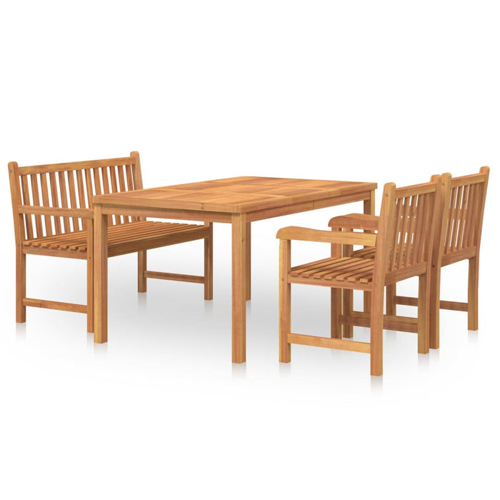 Set mobilier pentru grădină, 4 piese, lemn masiv de tec - WALTI WALTI