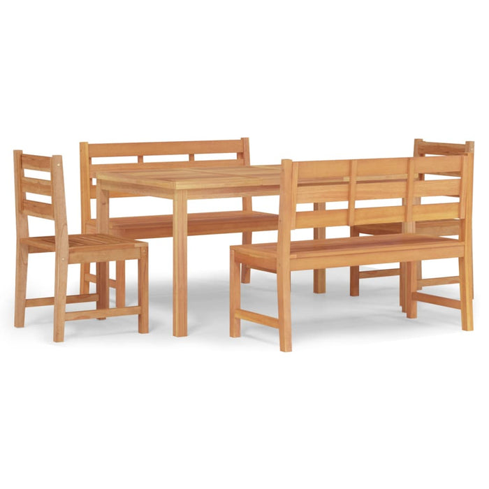 Set de sufragerie de grădină, lemn masiv de tec, 5 piese - WALTI WALTI