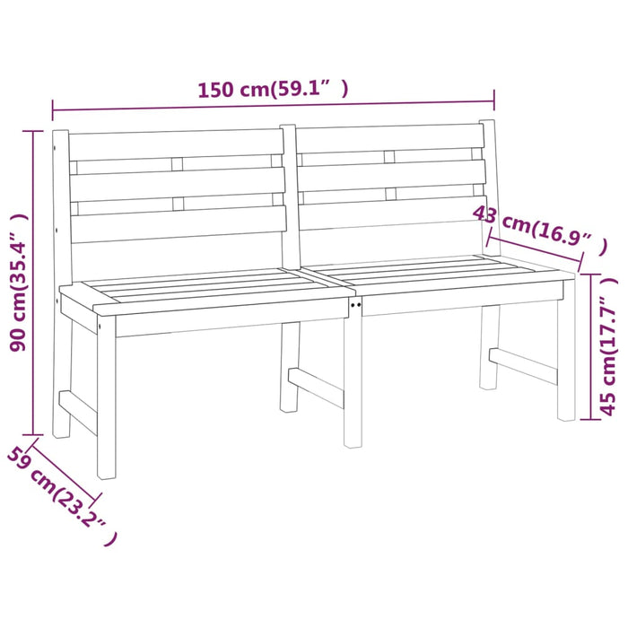 Set mobilier pentru grădină, 3 piese, lemn masiv de tec WALTI