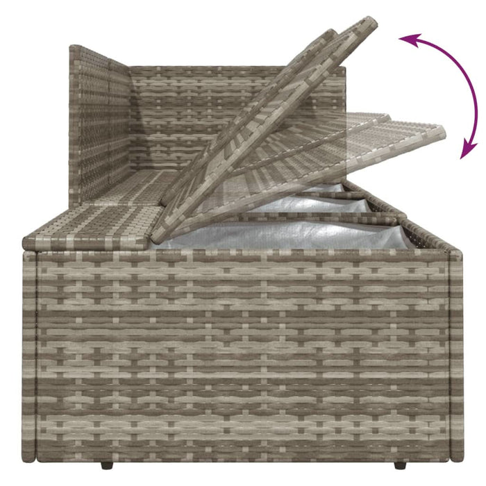 Set mobilier de grădină cu perne, 5 piese, gri, poliratan - WALTI WALTI