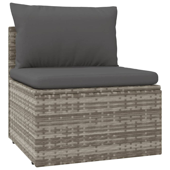 Set mobilier de grădină cu perne, 8 piese, gri, poliratan WALTI
