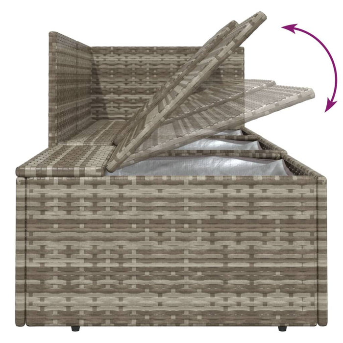 Set mobilier de grădină cu perne, 8 piese, gri, poliratan WALTI