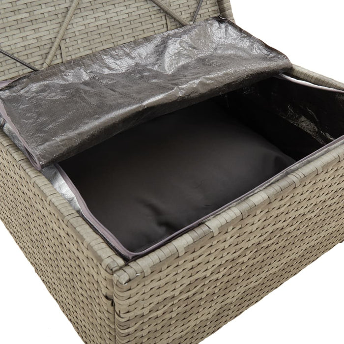 Set mobilier de grădină cu perne, 8 piese, gri, poliratan WALTI