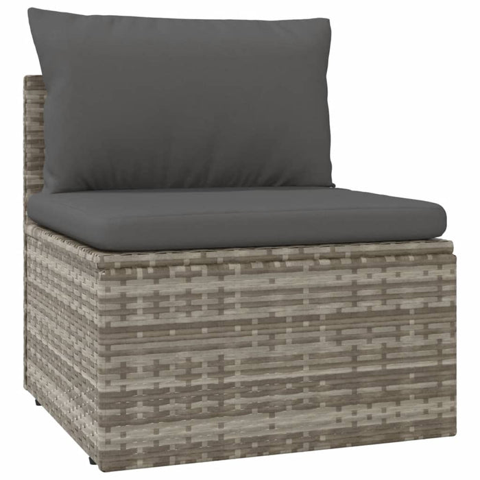 Set mobilier de grădină cu perne, 8 piese, gri, poliratan WALTI