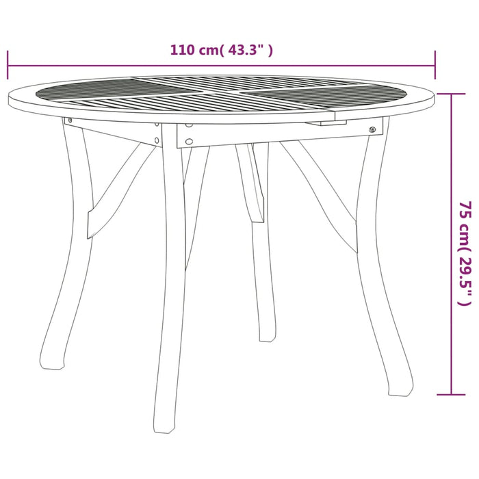 Set mobilier de grădină, 5 piese, lemn masiv de acacia WALTI