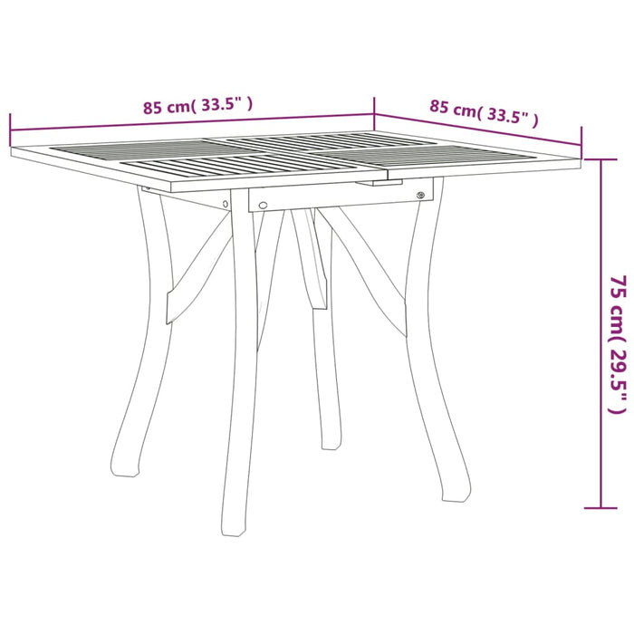 Set mobilier de grădină, 5 piese, lemn masiv de acacia WALTI