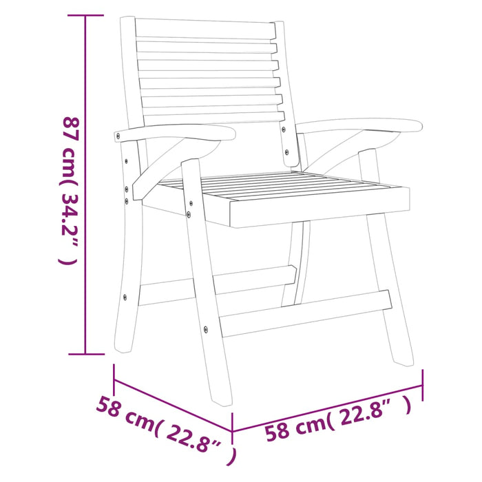 Set mobilier de grădină, 5 piese, lemn masiv de acacia WALTI