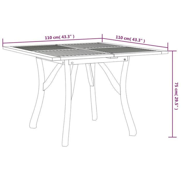 Set mobilier de grădină, 5 piese, lemn masiv de acacia WALTI