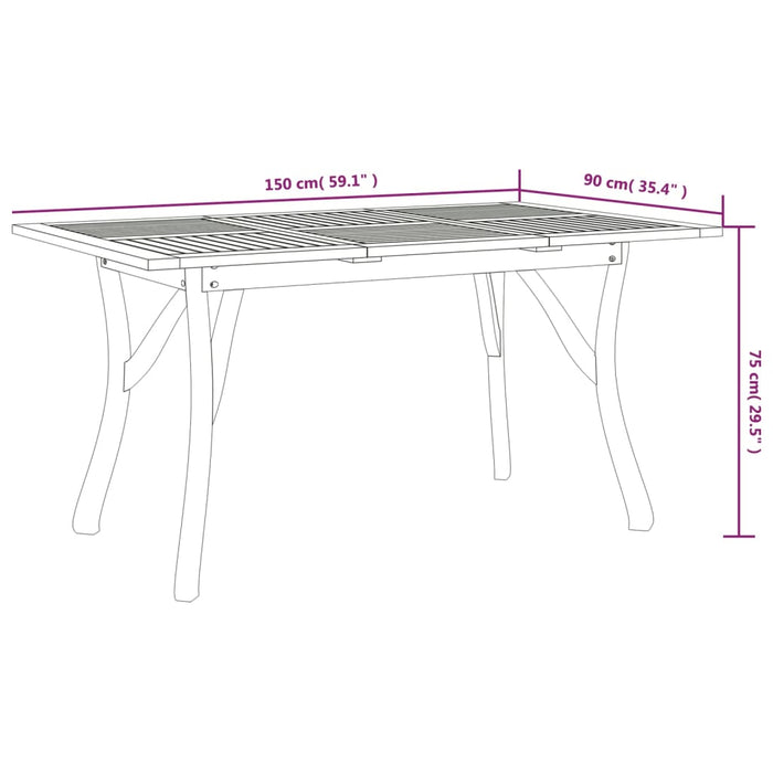 Set mobilier de grădină, 5 piese, lemn masiv de acacia - WALTI WALTI
