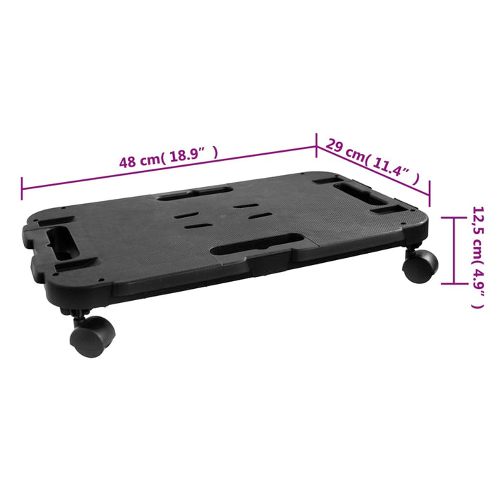 Cărucioare de transport, 3 buc., negru, polipropilenă, 200 kg WALTI