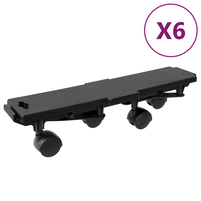 Cărucioare transport 4 roți 6 buc, negru, 170 kg, polipropilenă - WALTI WALTI