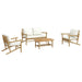Set mobilier de grădină, cu perne alb crem, 4 piese, bambus - WALTI WALTI