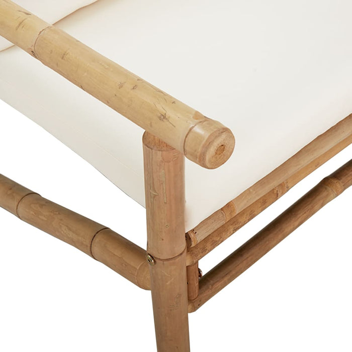 Set mobilier de grădină cu perne alb crem, 2 piese, bambus - WALTI WALTI