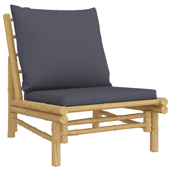 Set mobilier de grădină cu perne gri închis, 5 piese, bambus - WALTI WALTI