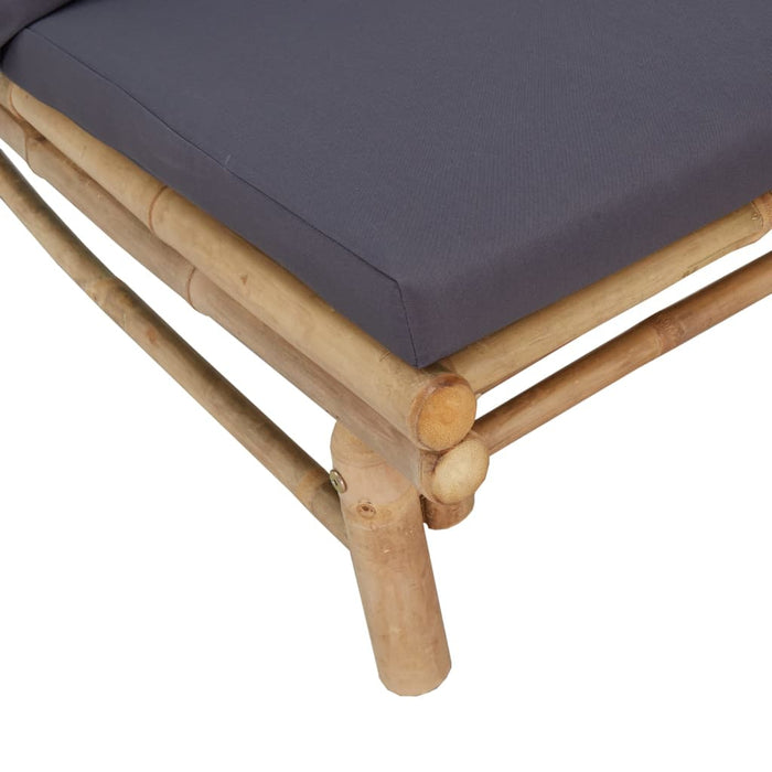 Set mobilier de grădină cu perne gri închis, 5 piese, bambus WALTI