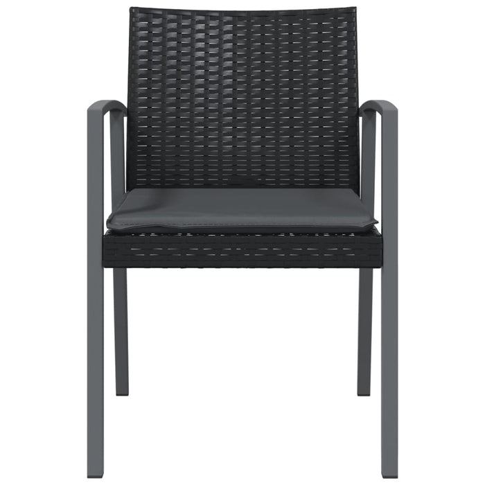 Scaune de grădină cu perne 2 buc. negru 56,5x57x83 cm poliratan - WALTI WALTI