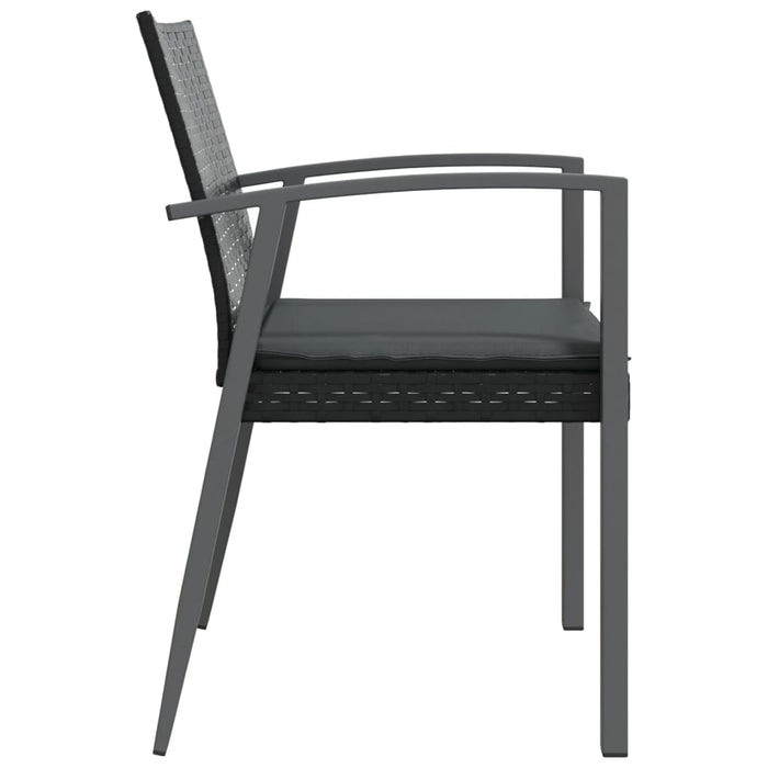 Scaune de grădină cu perne 2 buc. negru 56,5x57x83 cm poliratan - WALTI WALTI