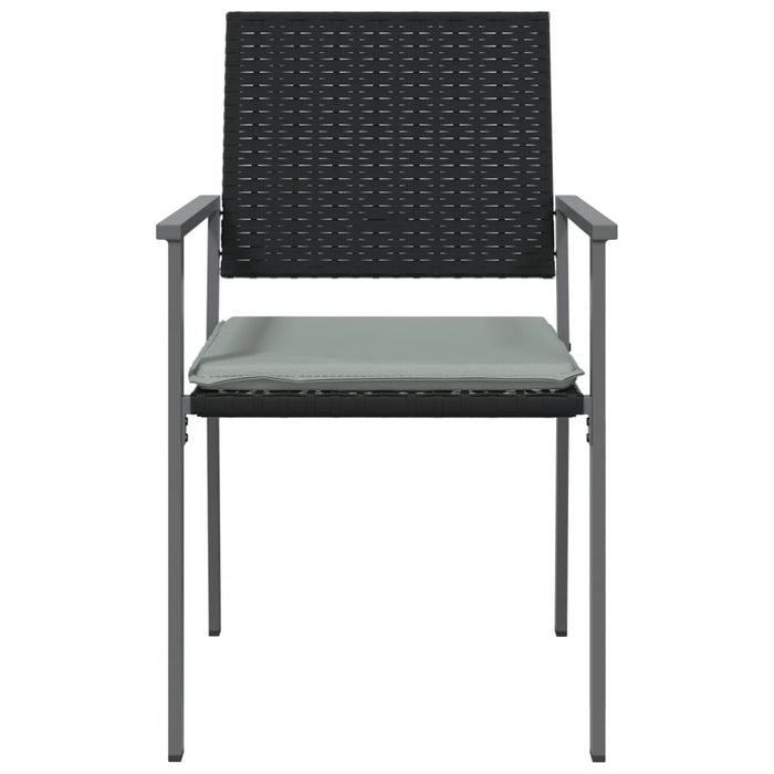 Scaune de grădină cu perne 2 buc. negru 54x62,5x89 cm poliratan - WALTI WALTI