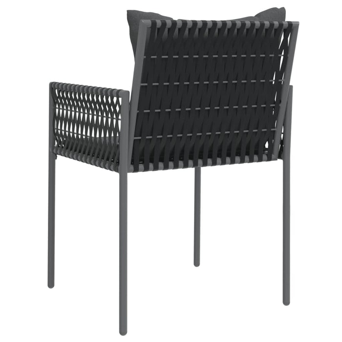 Scaune de grădină cu perne 2 buc. negru 54x61x83 cm poliratan - WALTI WALTI