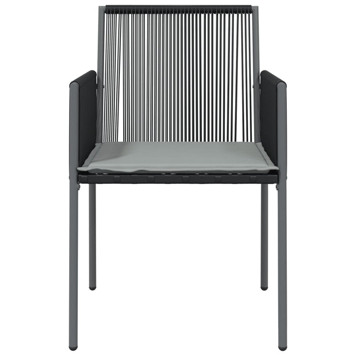 Scaune grădină cu perne 2 buc. negru 54x60,5x83,5 cm poliratan - WALTI WALTI