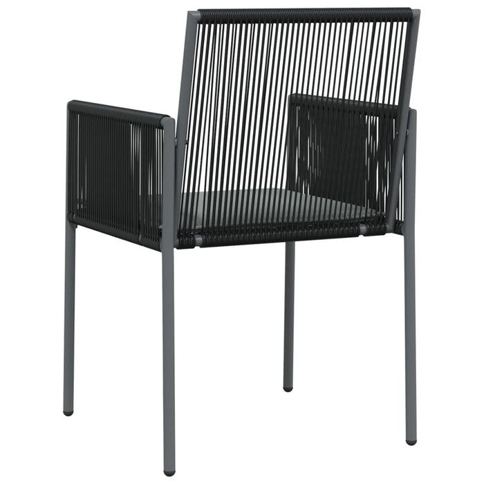Scaune grădină cu perne 2 buc. negru 54x60,5x83,5 cm poliratan - WALTI WALTI