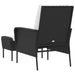 Scaun de grădină cu taburet, negru, poliratan - WALTI WALTI