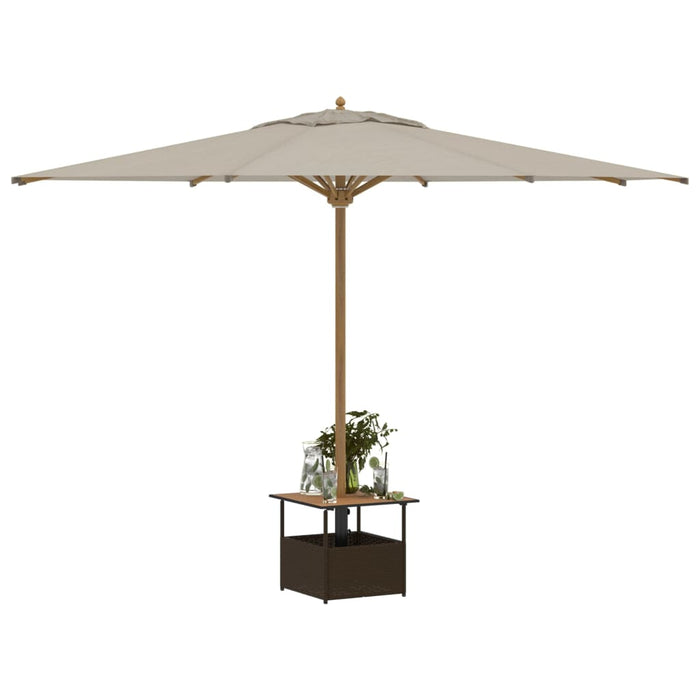 Masă grădină cu orificiu umbrelă maro 55x55x46,5 cm poliratan - WALTI WALTI