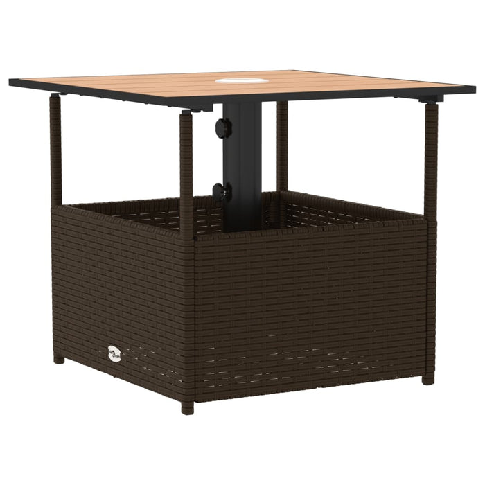 Masă grădină cu orificiu umbrelă maro 55x55x46,5 cm poliratan - WALTI WALTI