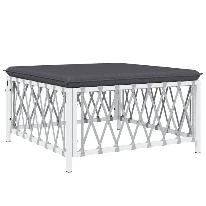 Taburet de grădină cu pernă, alb, material țesut - WALTI WALTI
