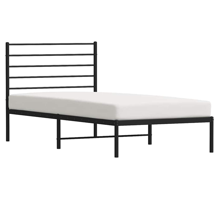 Cadru de pat din metal cu tăblie, negru, 107x203 cm WALTI