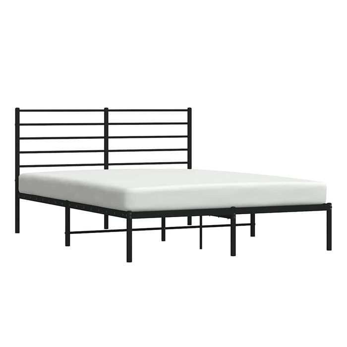 Cadru de pat metalic cu tăblie, negru, 135x190 cm - WALTI WALTI