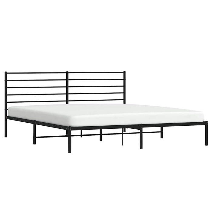Cadru de pat metalic cu tăblie, negru, 183x213 cm - WALTI WALTI