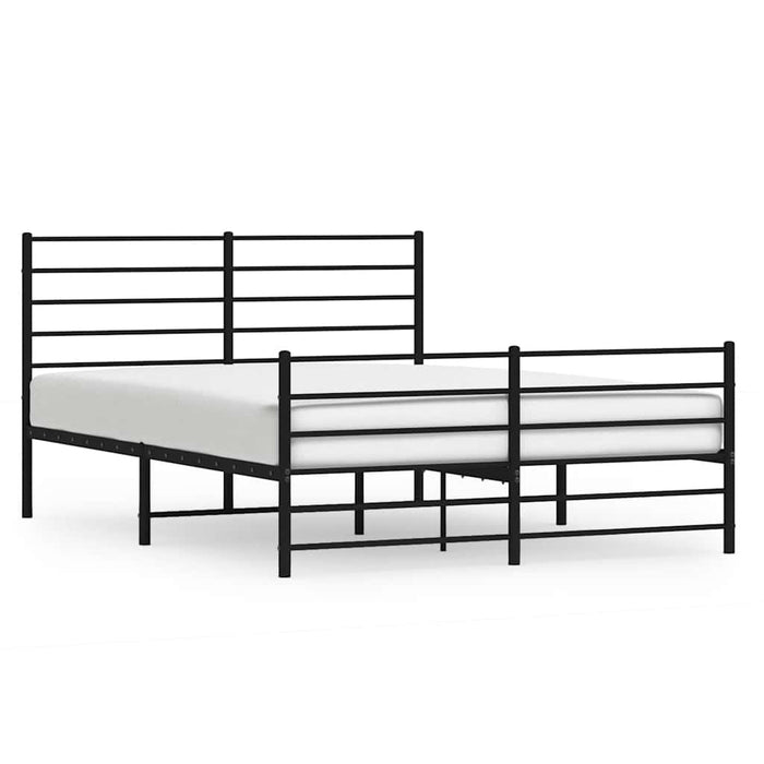 Cadru pat metalic cu tăblie de cap/picioare, negru, 120x190 cm - WALTI WALTI