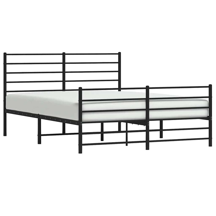 Cadru pat metalic cu tăblie de cap/picioare, negru, 120x200 cm WALTI