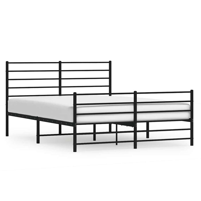 Cadru pat metalic cu tăblie de cap/picioare, negru, 135x190 cm - WALTI WALTI
