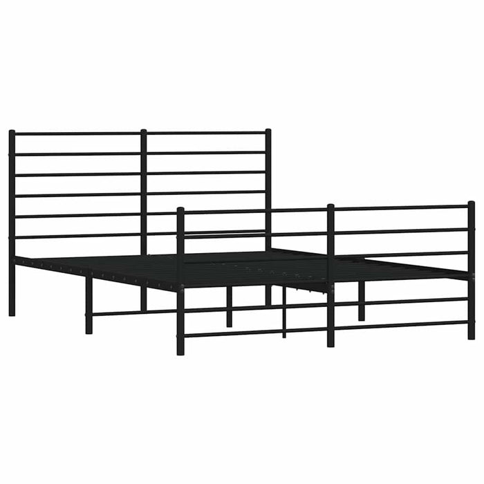 Cadru pat metalic cu tăblie de cap/picioare, negru, 140x200 cm - WALTI WALTI
