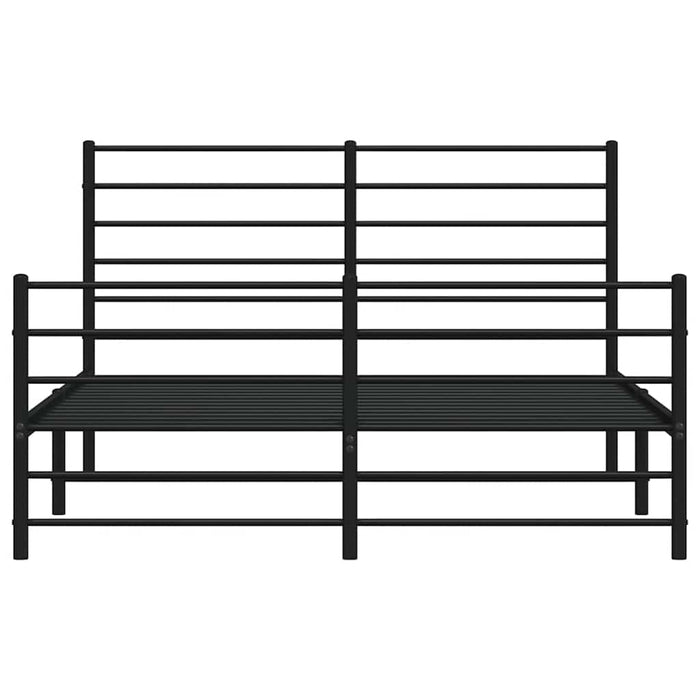 Cadru pat metalic cu tăblie de cap/picioare, negru, 140x200 cm - WALTI WALTI
