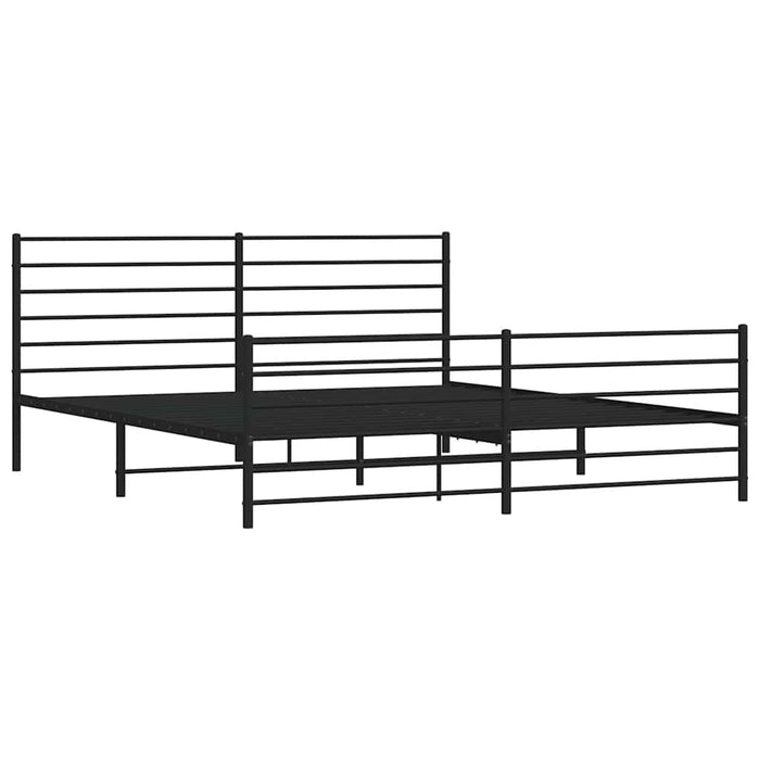 Cadru pat metalic cu tăblii de cap/picioare, negru, 183x213 cm - WALTI WALTI