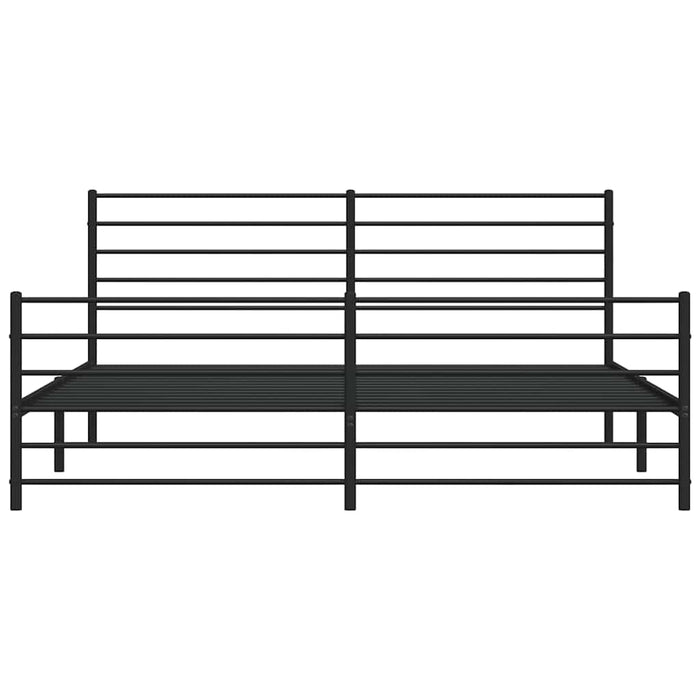 Cadru pat metalic cu tăblii de cap/picioare, negru, 183x213 cm - WALTI WALTI