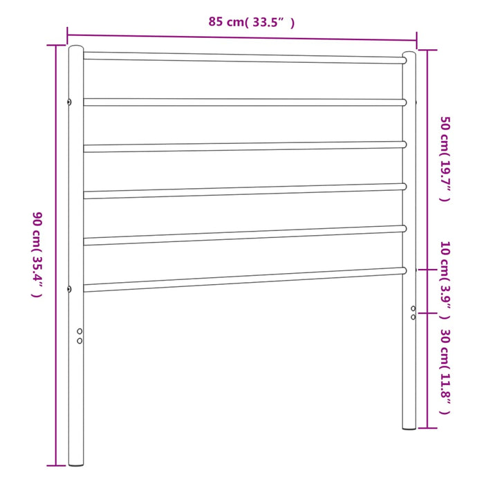 Tăblie de pat de schimb metalică, negru, 80 cm WALTI