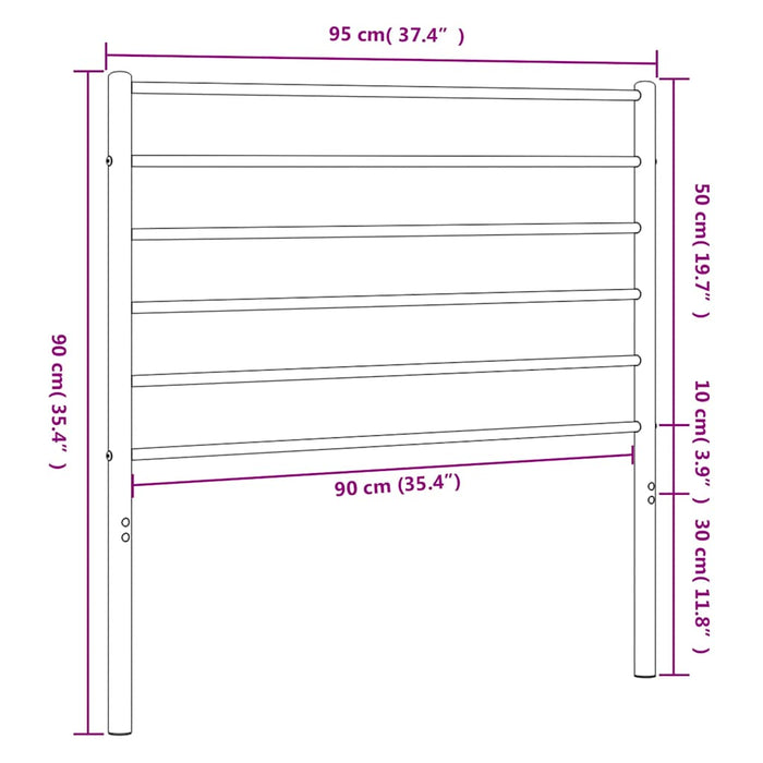 Tăblie de pat de schimb metalică, negru, 90 cm WALTI