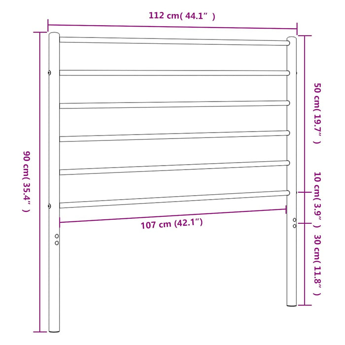 Tăblie de pat de schimb metalică, negru, 107 cm WALTI