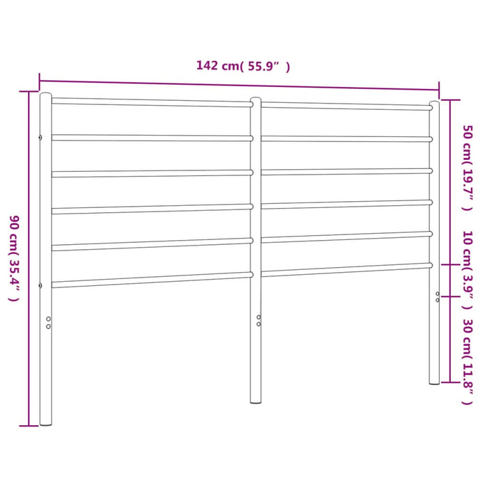 Tăblie de pat metalică, negru, 135 cm - WALTI WALTI